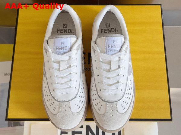 Fendi Match White Leather and Suede Low Tops Replica