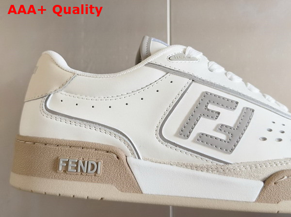 Fendi Match White Leather and Suede Low Tops Replica