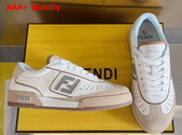 Fendi Match White and Brown Leather and Suede Low Tops Replica