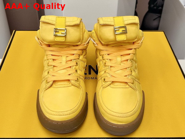 Fendi Match Yellow Nylon High Tops Replica