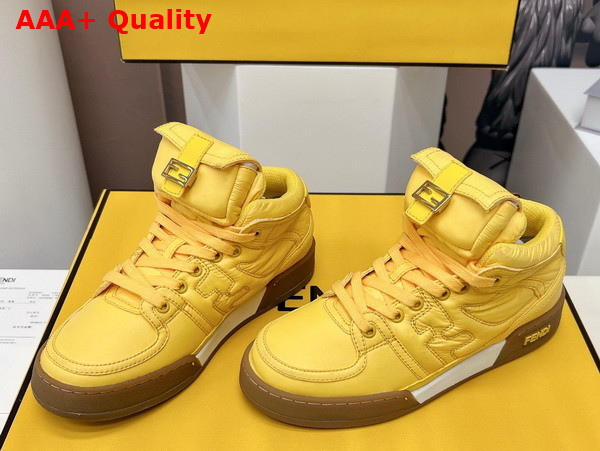 Fendi Match Yellow Nylon High Tops Replica