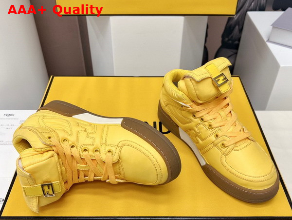 Fendi Match Yellow Nylon High Tops Replica