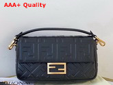 Fendi Medium Baguette Bag Black Soft Nappa Leather with FF Motif Replica