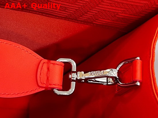 Fendi Medium Sunshine Shopper Bag Made of Red Technical Mesh with 3D Texture FF Motif and Stiff Tortoiseshell Effect Plexiglass Handles Replica