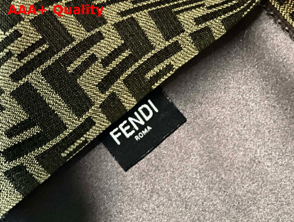 Fendi Medium Sunshine Shopper in Black Leather with Versace Baroque Print Replica