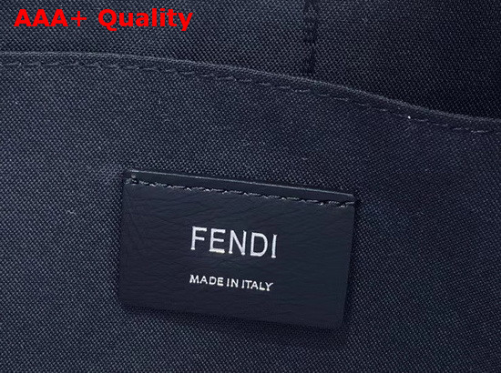 Fendi Men Pouch Black Leather and Canvas Replica