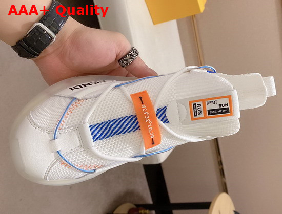 Fendi Men Sneaker in White Tech Mesh and Leather Replica