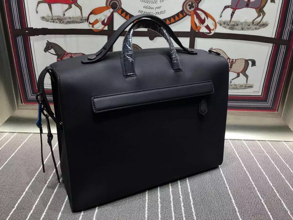 Fendi Mens Leather Briefcase in Black for Sale