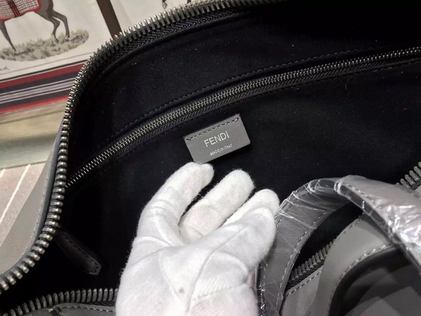 Fendi Mens Leather Briefcase in Grey for Sale