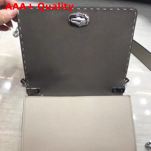 Fendi Messenger Beige Leather Bag Replica