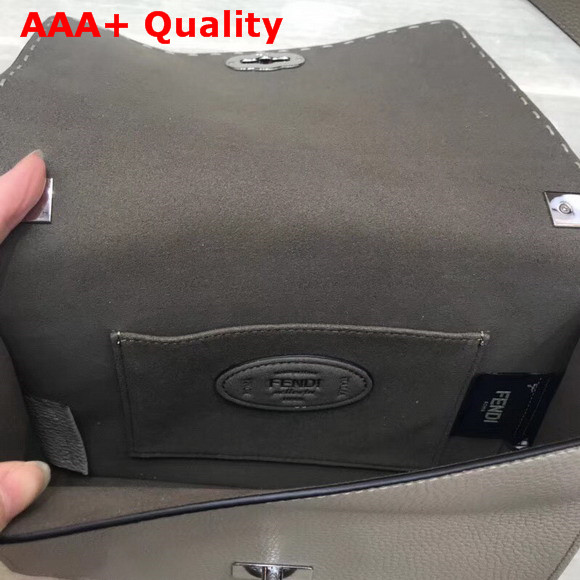 Fendi Messenger Beige Leather Bag Replica