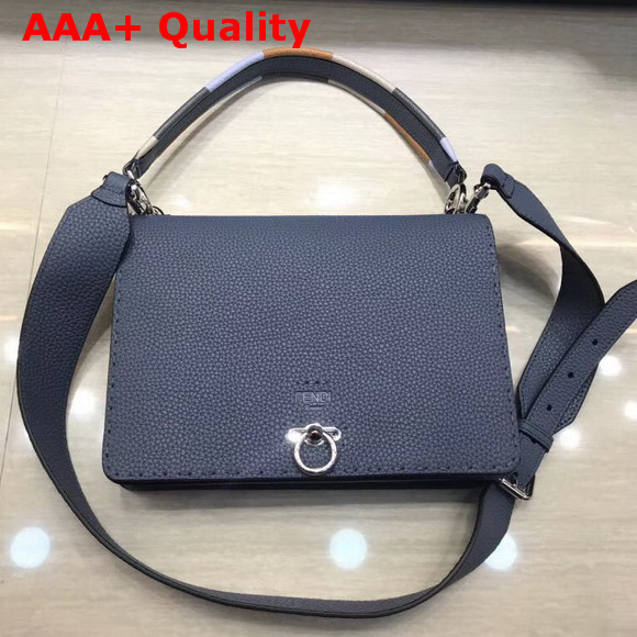 Fendi Messenger Blue Leather Bag Replica