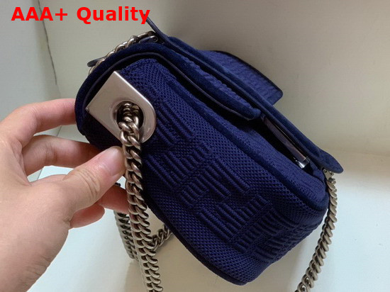 Fendi Midi Baguette Chain Blue FF Fabric Bag with 3D Texture FF Motif Replica