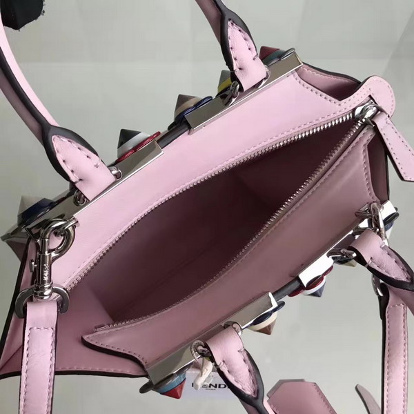 Fendi Mini 3Jours Studded Powder Pink Leather Handbag For Sale