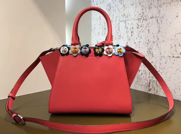 Fendi Mini 3Jours Studded Red Leather Handbag For Sale