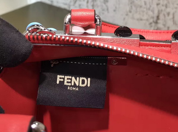 Fendi Mini 3Jours Studded Red Leather Handbag For Sale