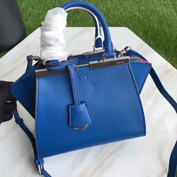 Fendi Mini 3Jours in Blue Calf Leather For Sale