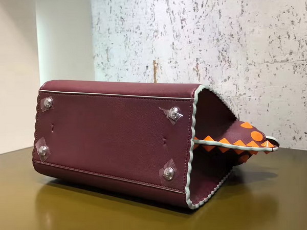 Fendi Mini 3Jours in Oxblood Leather with Studs For Sale