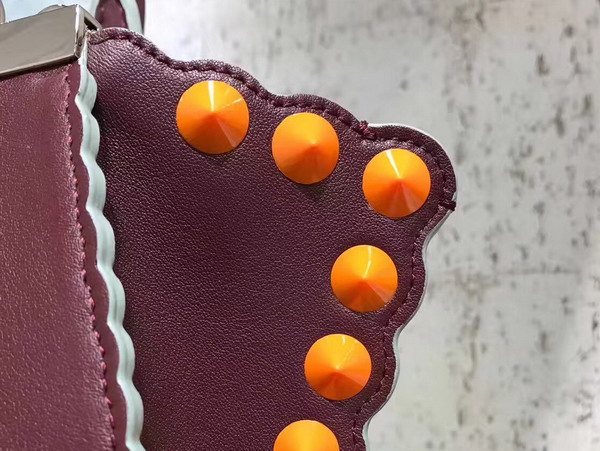 Fendi Mini 3Jours in Oxblood Leather with Studs For Sale