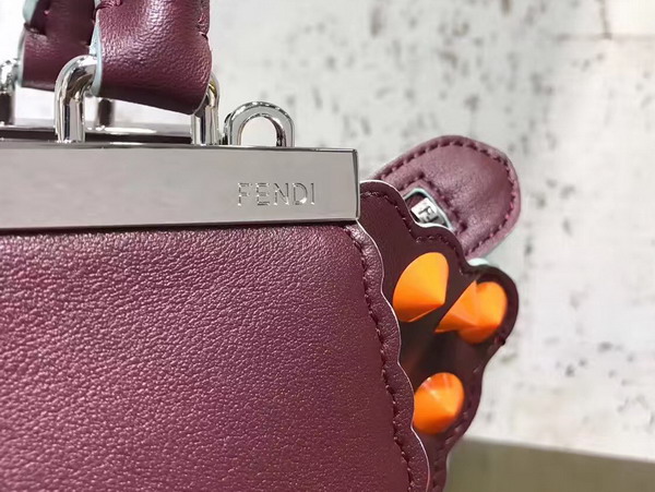 Fendi Mini 3Jours in Oxblood Leather with Studs For Sale