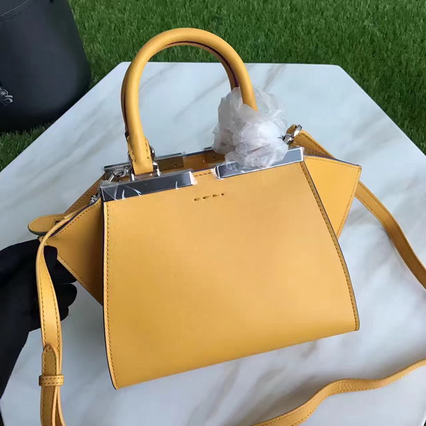 Fendi Mini 3Jours in Yellow Calfskin For Sale