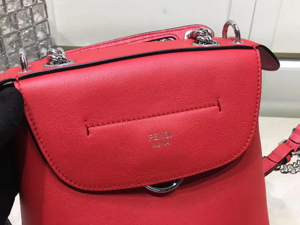 Fendi Mini Back To School Backpack in Red Smooth Leather For Sale