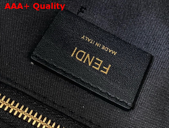 Fendi Mini Backpack in Black Leather with Embossed FF Motif Replica