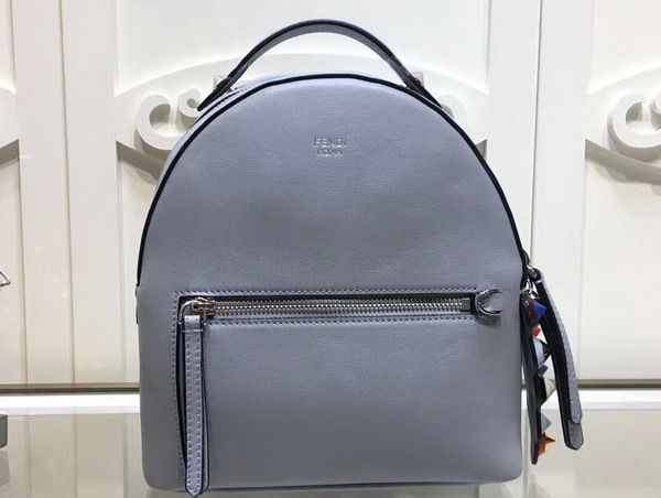 Fendi Mini Backpack in Light Blue Leather with Multicoloured Studs For Sale