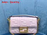 Fendi Mini Baguette Bag in Pink Nappa Leather with Embossed FF Motif Replica