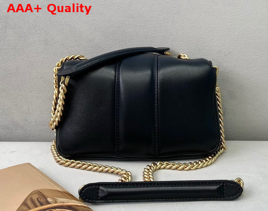 Fendi Mini Baguette Chain Black Nappa Leather Bag Replica