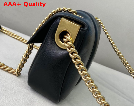 Fendi Mini Baguette Chain Black Nappa Leather Bag Replica