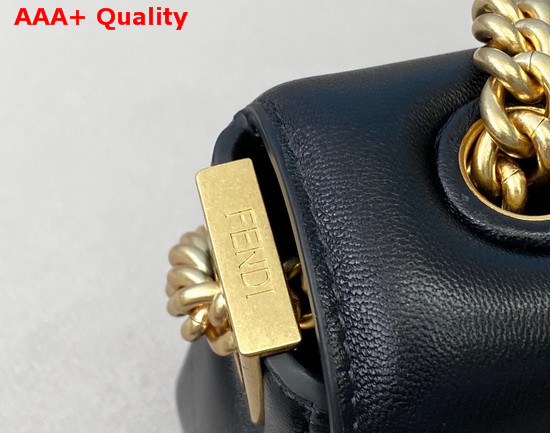 Fendi Mini Baguette Chain Black Nappa Leather Bag Replica