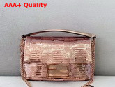 Fendi Mini Baguette Pink Sequin Mini Bag Replica