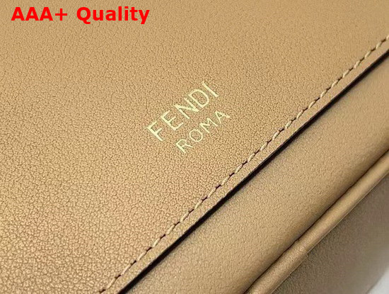 Fendi Mini Camera Case Beige Leather and Suede Mini Bag Replica