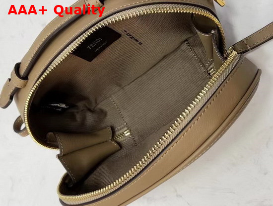 Fendi Mini Camera Case Beige Leather and Suede Mini Bag Replica
