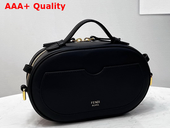Fendi Mini Camera Case Black Leather and Suede Mini Bag Replica