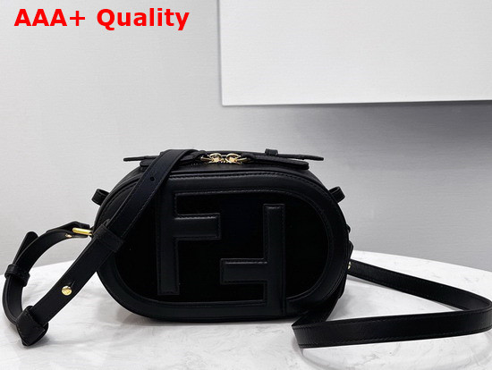 Fendi Mini Camera Case Black Leather and Suede Mini Bag Replica