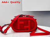 Fendi Mini Camera Case Red Leather and Suede Mini Bag Replica