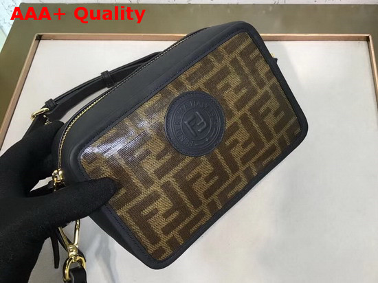 Fendi Mini Camera Case in Glazed Fabric with Fendi Stamp Patches Replica