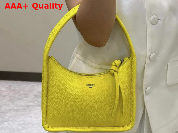Fendi Mini Fendessence Small Acid Yellow Selleria Bag with 264 Hand Sewn Topstitches Replica
