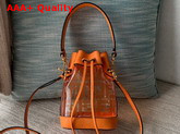 Fendi Mini Mon Tresor Bag PU with Printed FF Motif in Orange Replica