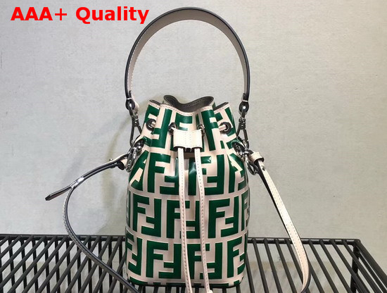 Fendi Mini Mon Tresor Bucket Bag Green Iconic FF Pattern Replica