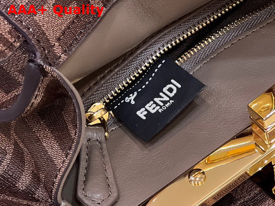 Fendi Mini Peekaboo FF Glazed Fabric Bag with Inlay Replica