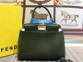 Fendi Mini Peekaboo Green Leather Handbag for Sale