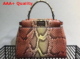 Fendi Mini Peekaboo Handbag Brown Python Replica