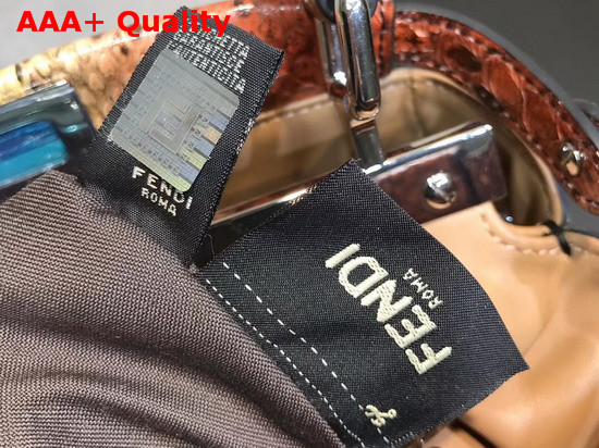 Fendi Mini Peekaboo Handbag Brown Python Replica