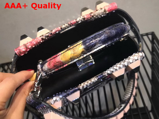 Fendi Mini Peekaboo Handbag Printed Python Replica