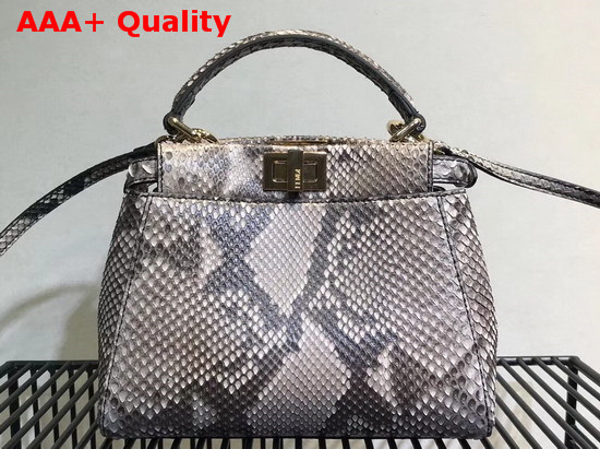 Fendi Mini Peekaboo Handbag White Python Replica