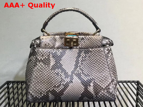 Fendi Mini Peekaboo Handbag White Python Replica