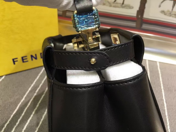 Fendi Mini Peekaboo Handbag in Black Nappa for Sale